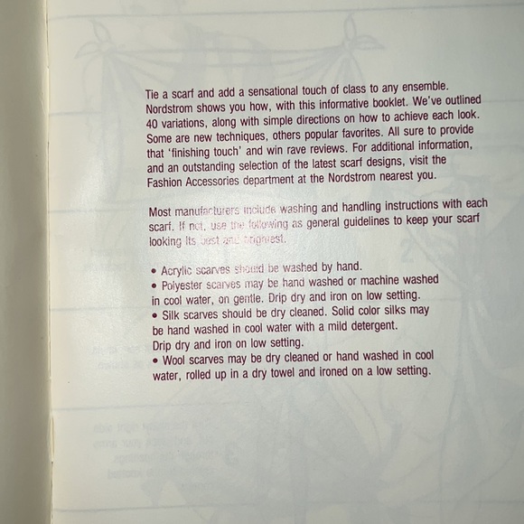 Nordstrom Scarf Booklet Copyright 1987 - Picture 4 of 6